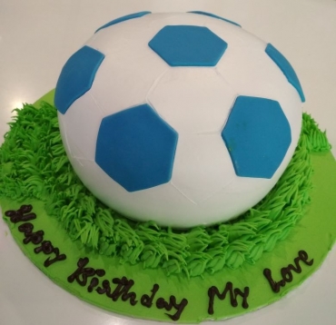 BLUE FOOTBALL CAKE