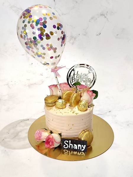 PINK AND GOLDEN THEME DESIGNER CAKE