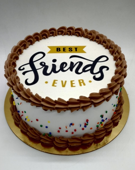 Friends forever theme photo cake