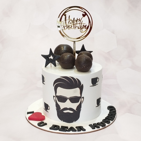 Buy Cool Beard Photo Square Mens Day-Beard N Glasses Mens Day Cake