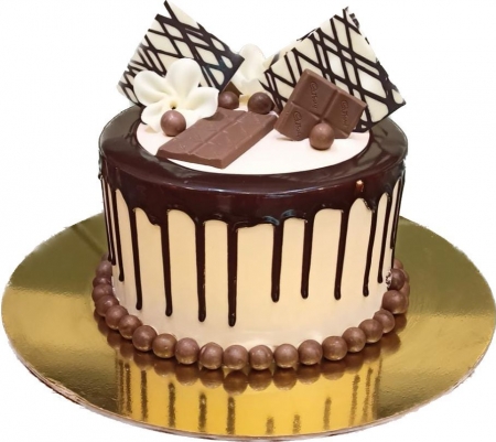CHOCOLATE GARNISHED CAKE